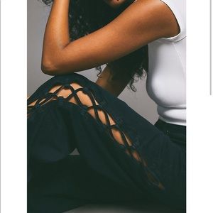 Free people laced up slouchy jeans